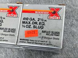 40 rounds of Winchester .410 gauge shotshells with hollow point slugs.