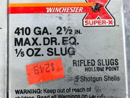 40 rounds of Winchester .410 gauge shotshells with hollow point slugs.