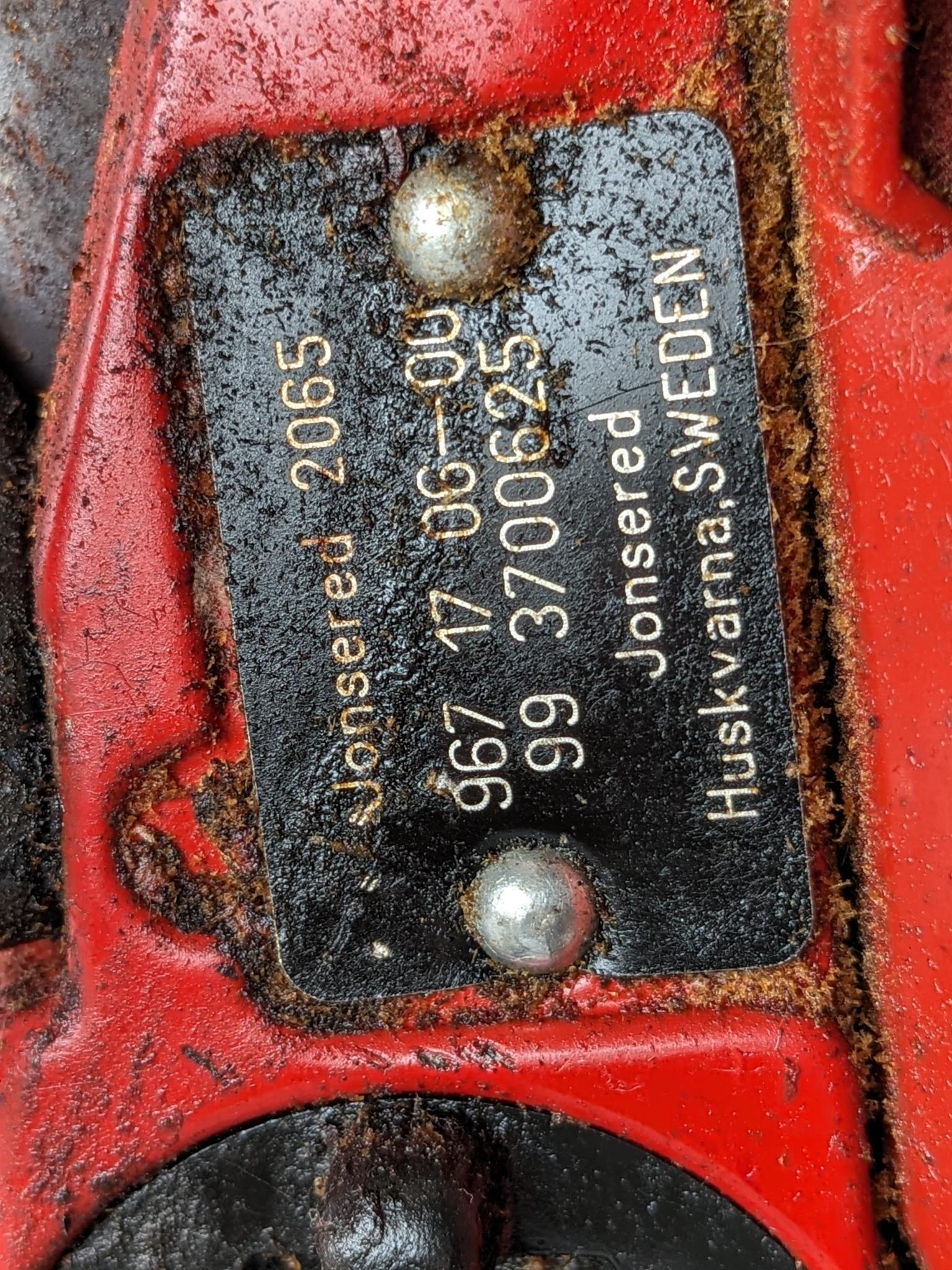 Jonsered 2065 Turbo chainsaw with a 20" bar and an impressive 65 cc engine. Comes with bar cover and