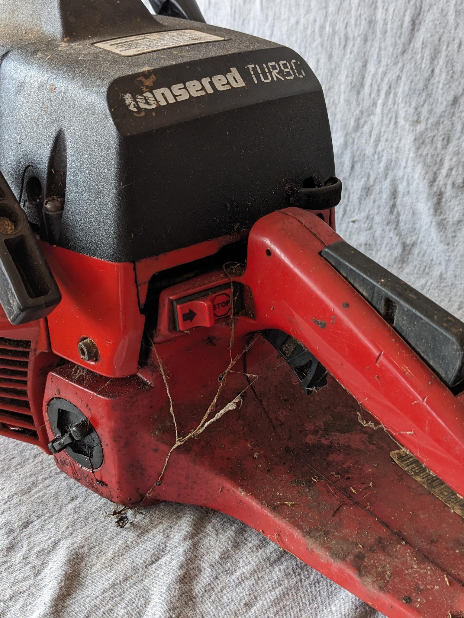 Jonsered 2065 Turbo chainsaw with a 20" bar and an impressive 65 cc engine. Comes with bar cover and