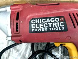 Chicago Electric 1/2" VSR hammer drill with handle and manual. Runs and is in good condition. Comes