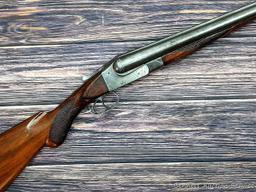 Ithaca "Crass" hammerless double barrel side by side 12 gauge shotgun with Damascus barrels and