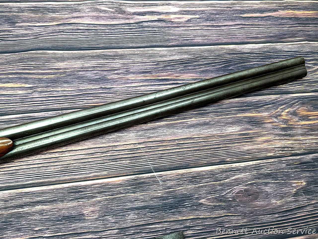 Ithaca "Crass" hammerless double barrel side by side 12 gauge shotgun with Damascus barrels and