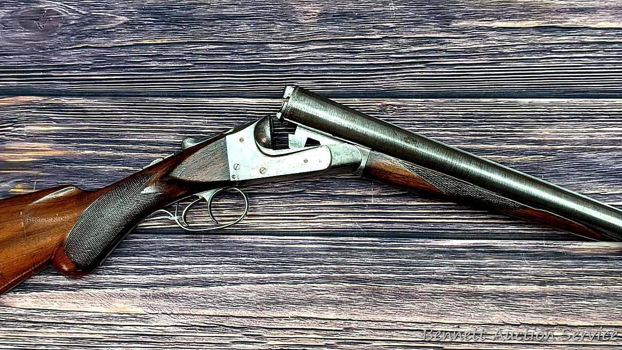 Ithaca "Crass" hammerless double barrel side by side 12 gauge shotgun with Damascus barrels and