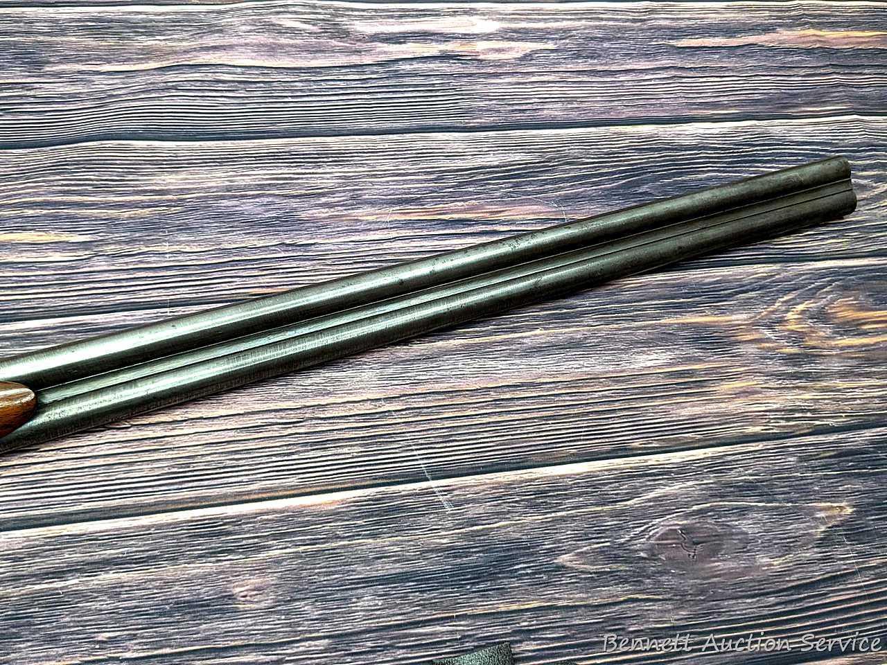 Ithaca "Crass" hammerless double barrel side by side 12 gauge shotgun with Damascus barrels and
