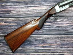 Ithaca "Crass" hammerless double barrel side by side 12 gauge shotgun with Damascus barrels and