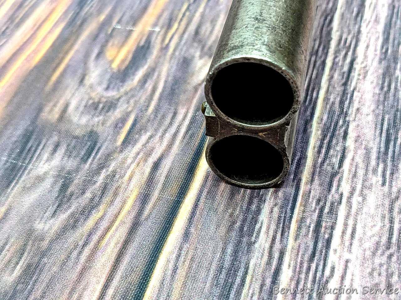 Ithaca "Crass" hammerless double barrel side by side 12 gauge shotgun with Damascus barrels and