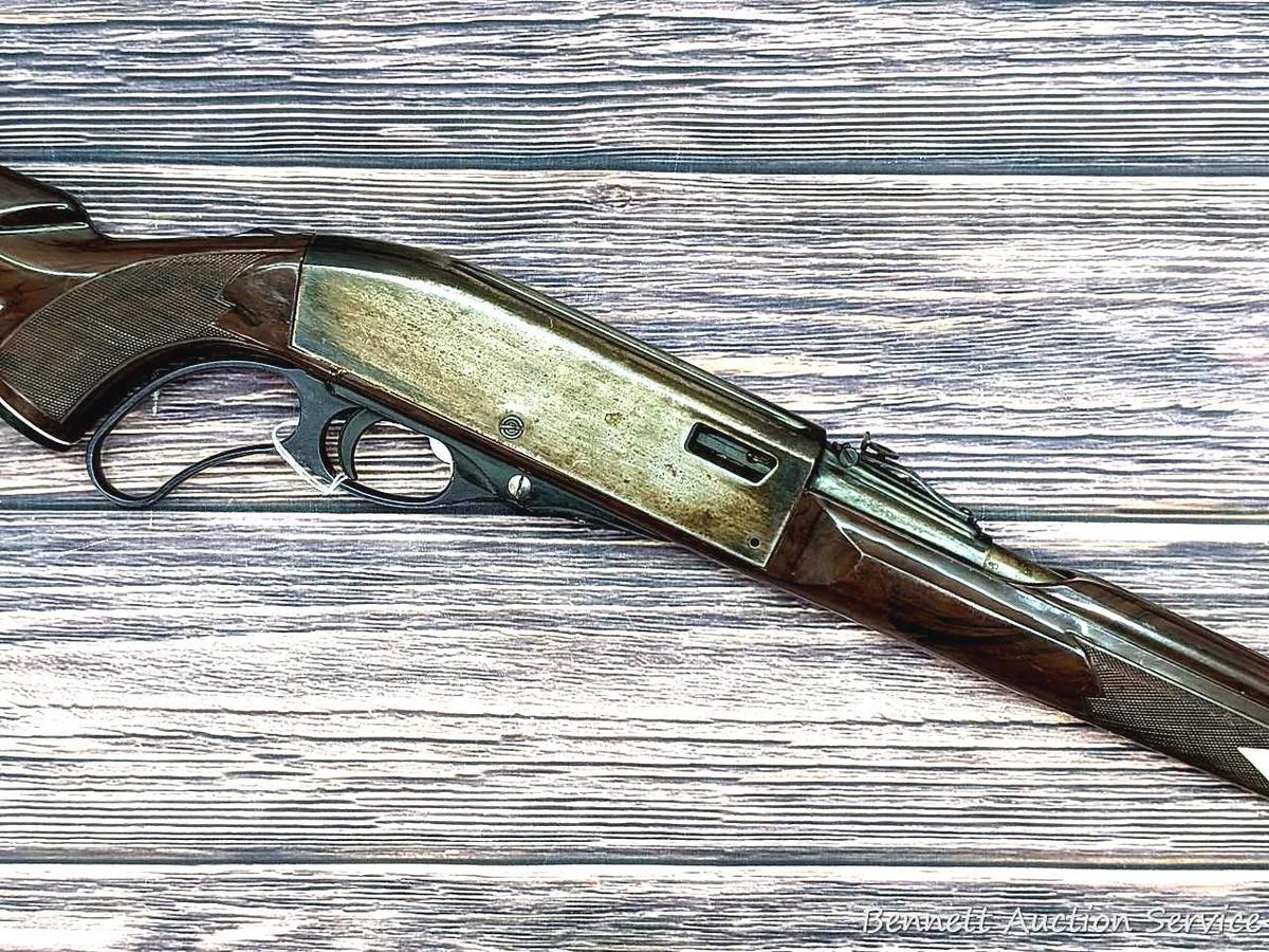 Remington Nylon 76 lever action .22 rifle. The 19-1/2" barrel has a mirror bore with sharp rifling.