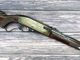 Remington Nylon 76 lever action .22 rifle. The 19-1/2" barrel has a mirror bore with sharp rifling.