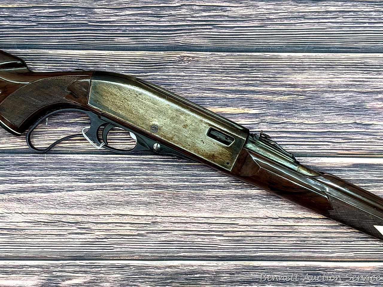 Remington Nylon 76 lever action .22 rifle. The 19-1/2" barrel has a mirror bore with sharp rifling.