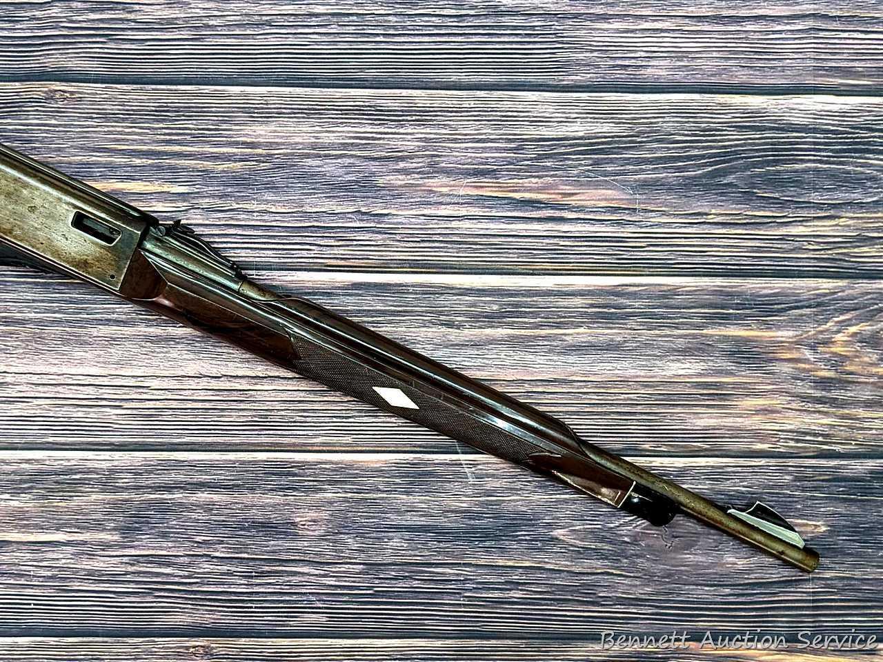Remington Nylon 76 lever action .22 rifle. The 19-1/2" barrel has a mirror bore with sharp rifling.
