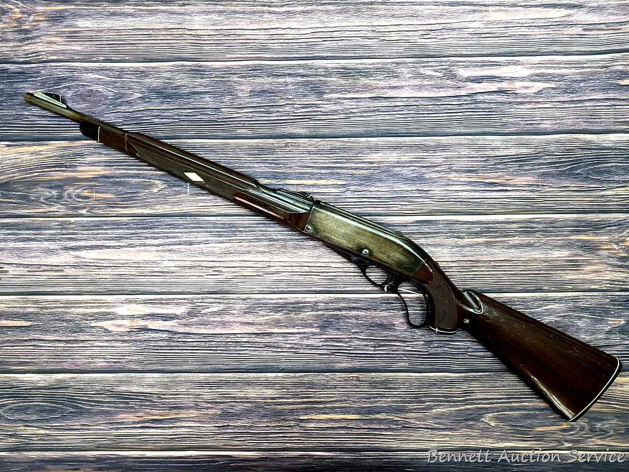 Remington Nylon 76 lever action .22 rifle. The 19-1/2" barrel has a mirror bore with sharp rifling.