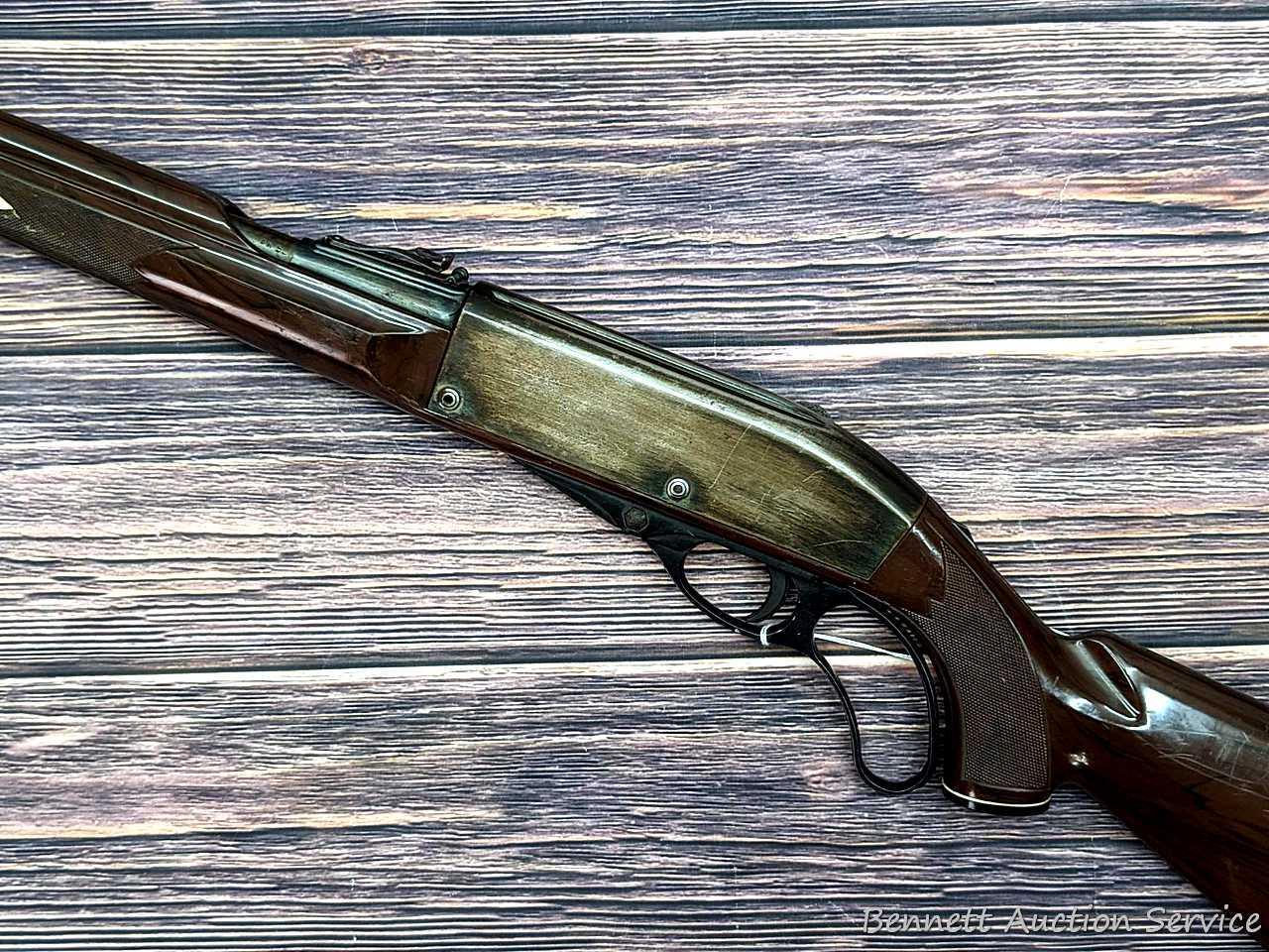 Remington Nylon 76 lever action .22 rifle. The 19-1/2" barrel has a mirror bore with sharp rifling.
