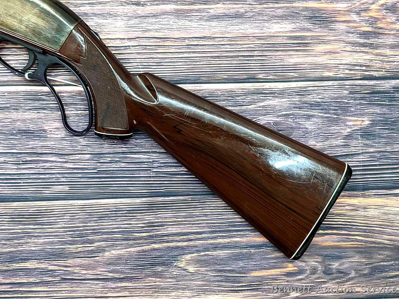 Remington Nylon 76 lever action .22 rifle. The 19-1/2" barrel has a mirror bore with sharp rifling.