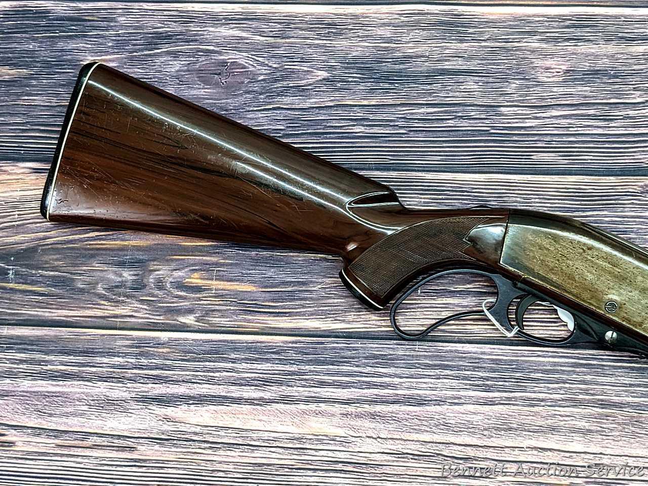 Remington Nylon 76 lever action .22 rifle. The 19-1/2" barrel has a mirror bore with sharp rifling.