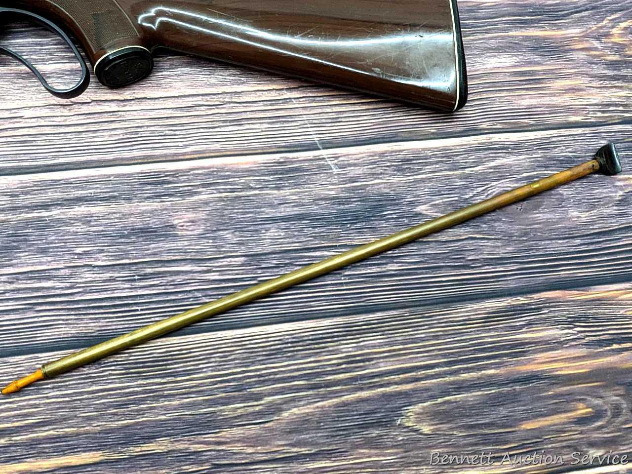 Remington Nylon 76 lever action .22 rifle. The 19-1/2" barrel has a mirror bore with sharp rifling.