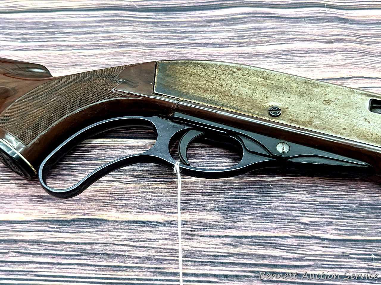 Remington Nylon 76 lever action .22 rifle. The 19-1/2" barrel has a mirror bore with sharp rifling.