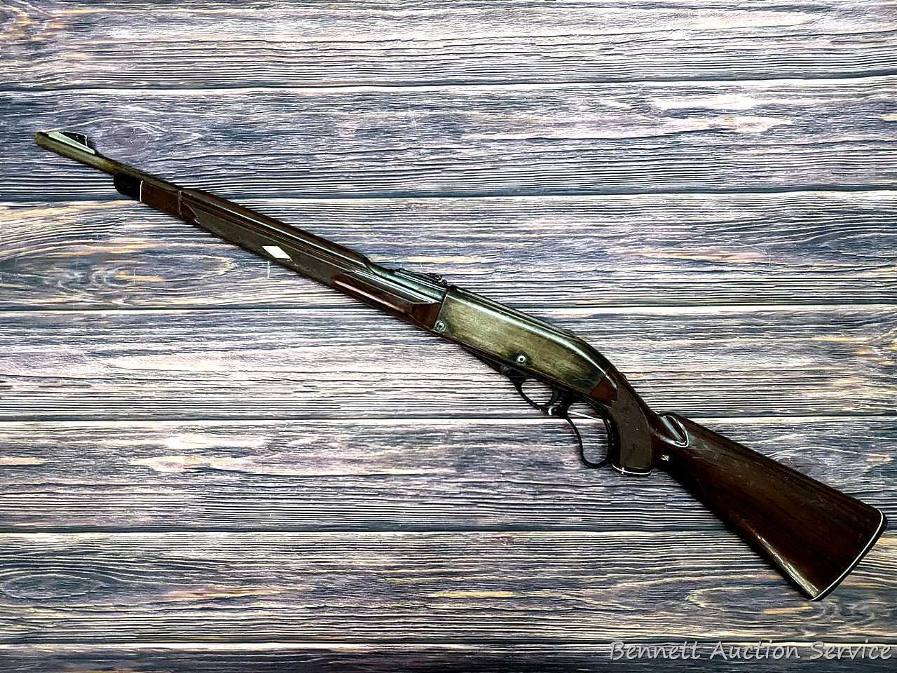 Remington Nylon 76 lever action .22 rifle. The 19-1/2" barrel has a mirror bore with sharp rifling.