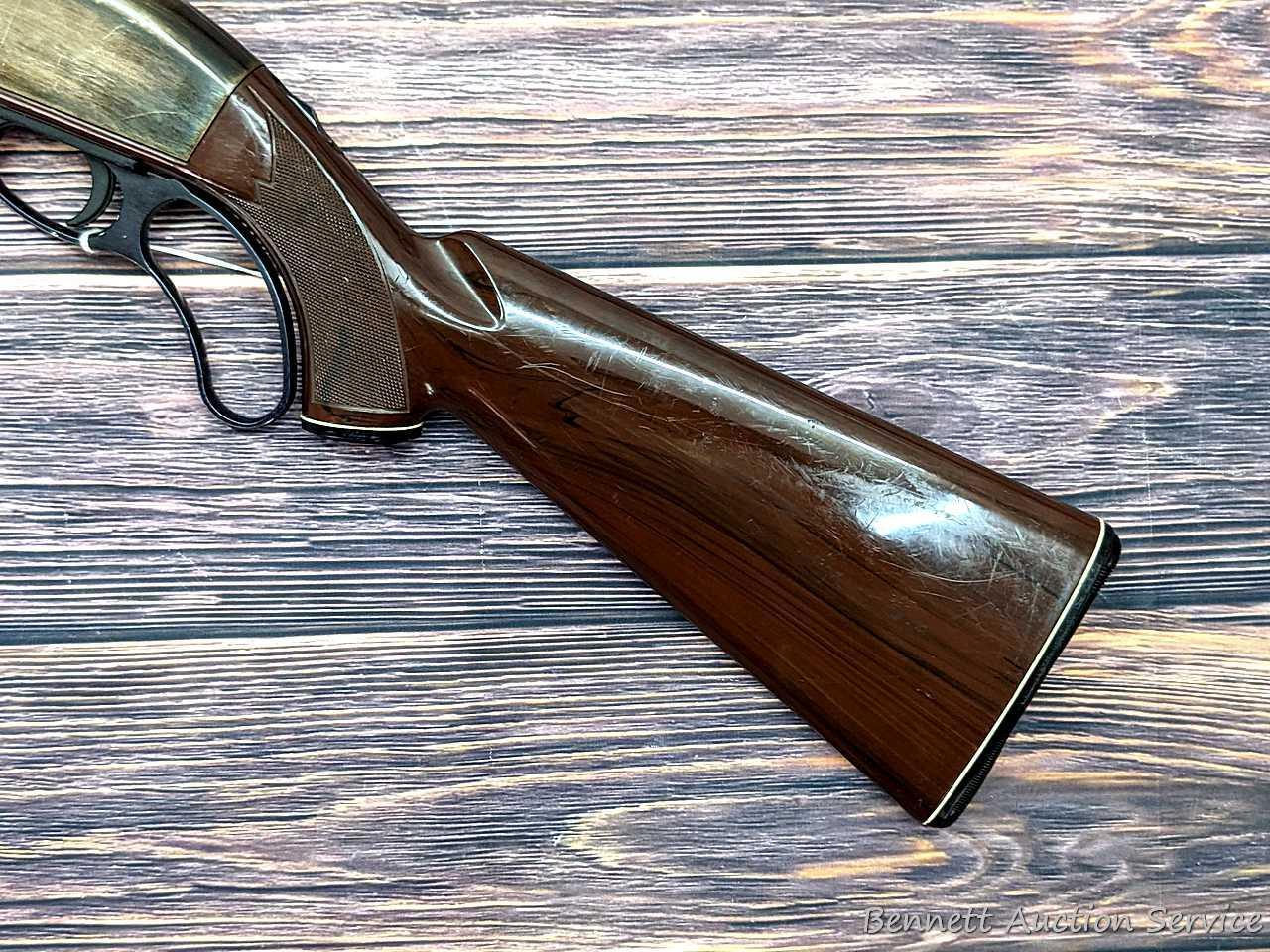 Remington Nylon 76 lever action .22 rifle. The 19-1/2" barrel has a mirror bore with sharp rifling.