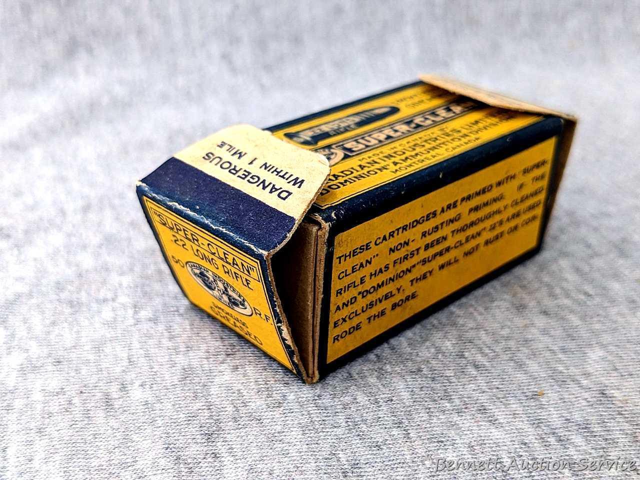 50 rounds of Dominion Ammunition Division .22 ammunition by Canadian Industries. The Super-Clean