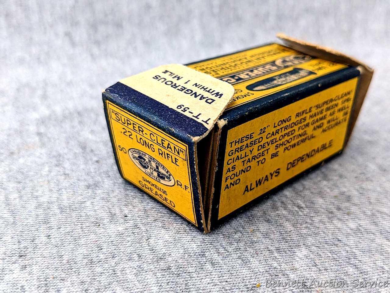 50 rounds of Dominion Ammunition Division .22 ammunition by Canadian Industries. The Super-Clean