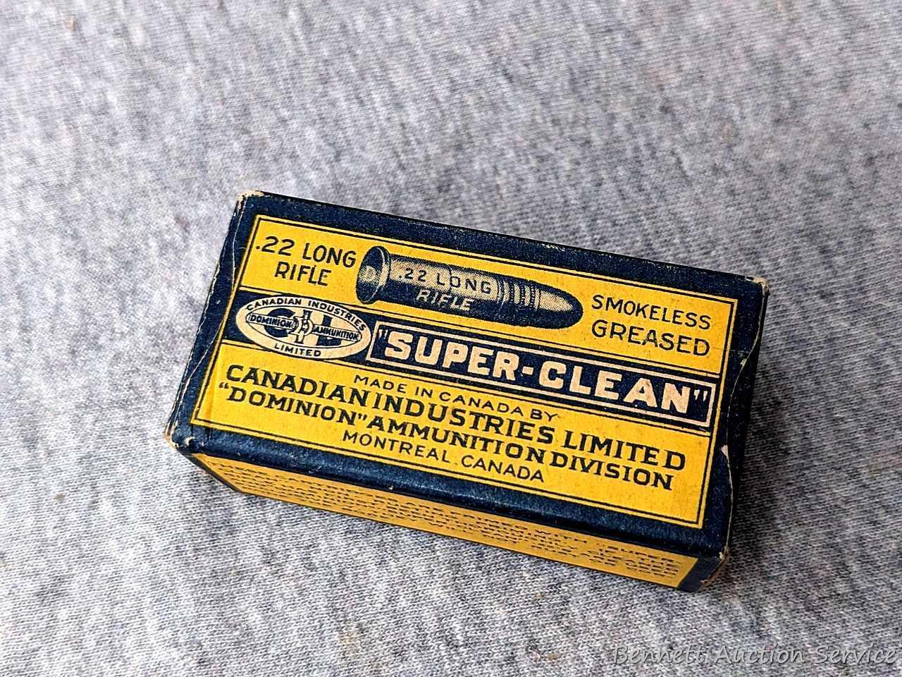 50 rounds of Dominion Ammunition Division .22 ammunition by Canadian Industries. The Super-Clean