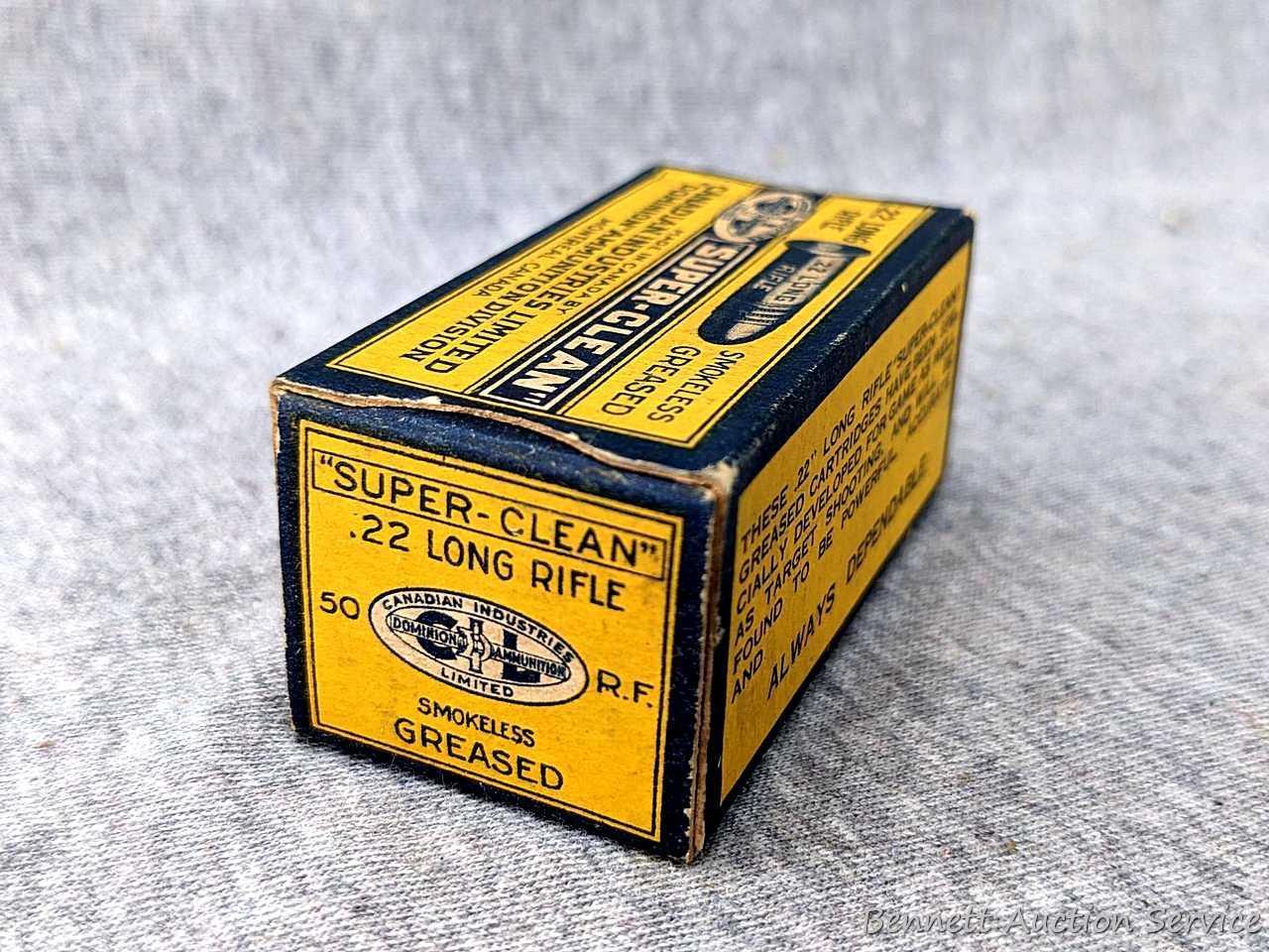 50 rounds of Dominion Ammunition Division .22 ammunition by Canadian Industries. The Super-Clean