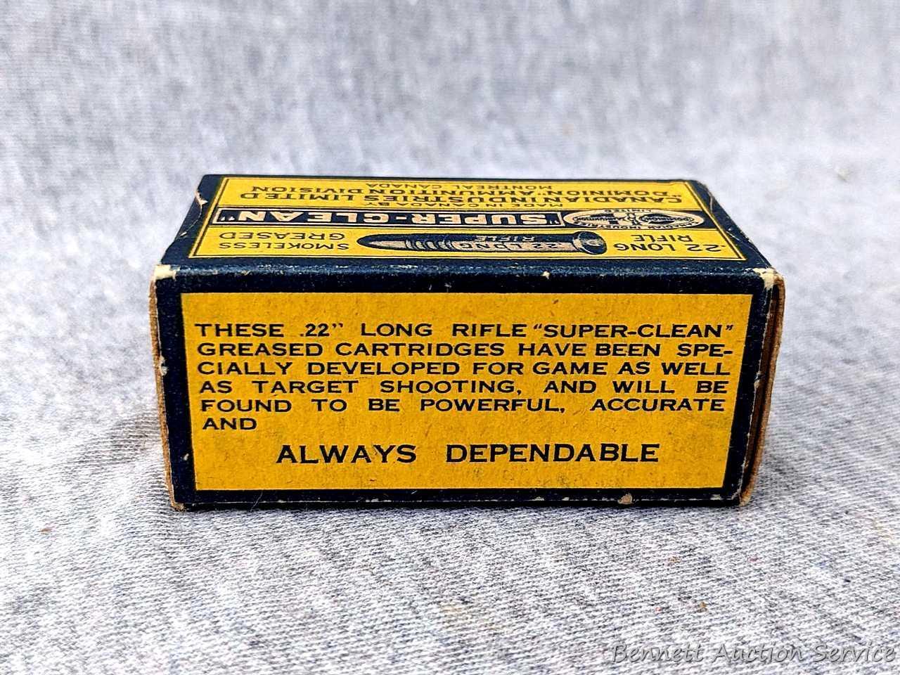 50 rounds of Dominion Ammunition Division .22 ammunition by Canadian Industries. The Super-Clean