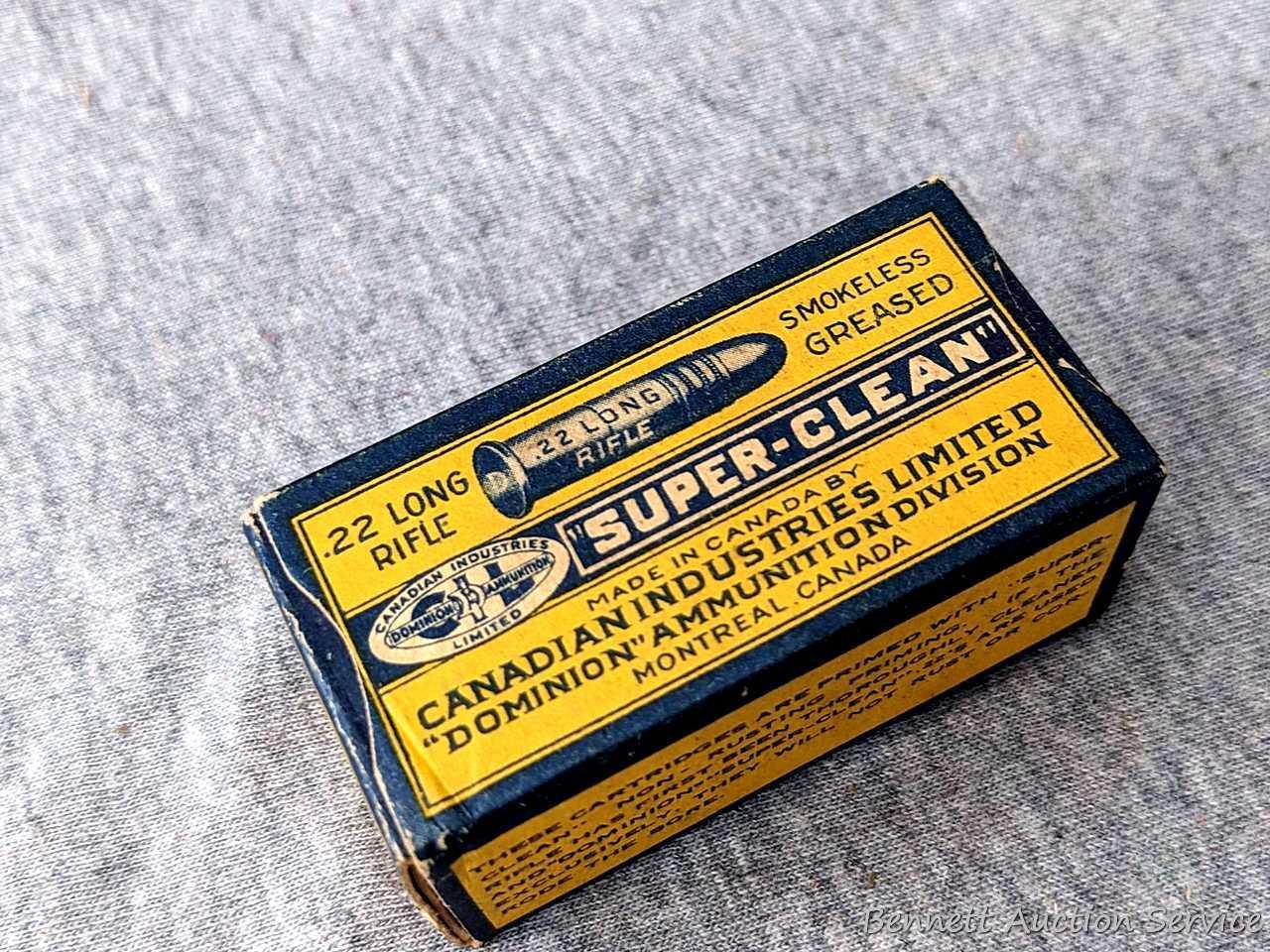 50 rounds of Dominion Ammunition Division .22 ammunition by Canadian Industries. The Super-Clean