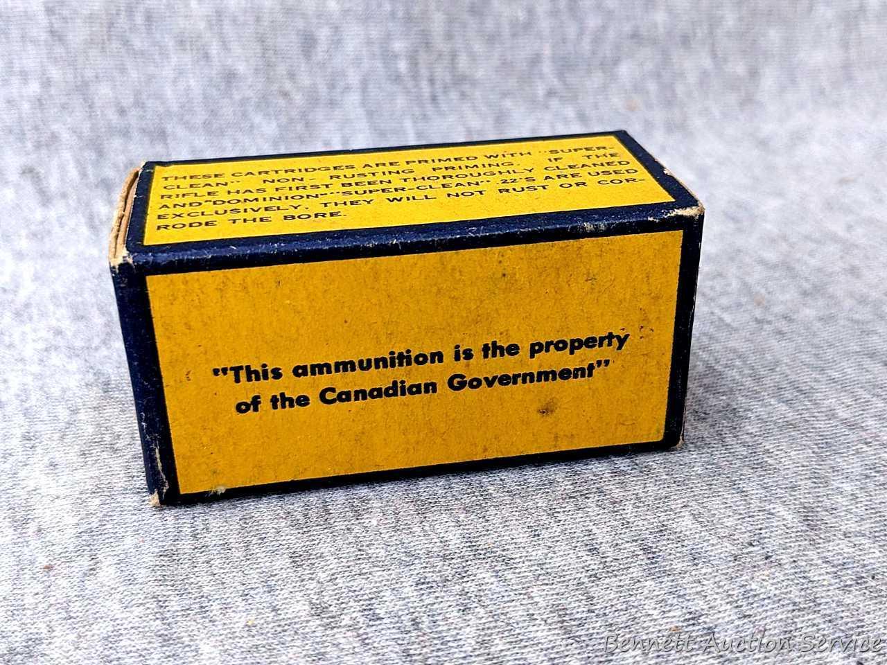 50 rounds of Dominion Ammunition Division .22 ammunition by Canadian Industries. The Super-Clean