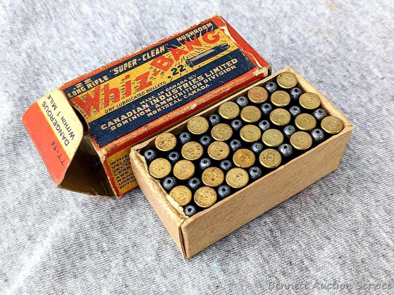 50 rounds of Whiz-Bang Super-Clean .22 ammunition with mushroom tip bullets and made by Canadian