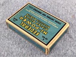 5 rounds of Federal 12 gauge rifled slugs in a neat old box.