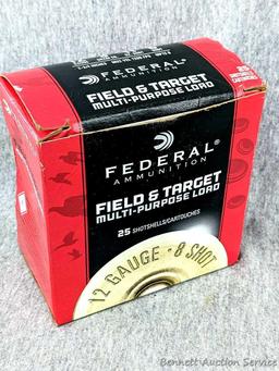 24 rounds of 12 gauge shotshells, a half full box of Hodgdon Triple seven pre formed powder pellets