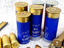 Miscellaneous ammunition incl. .30 US or .30 gov with a paper bullet, .45 auto, 12 gauge shotshells,