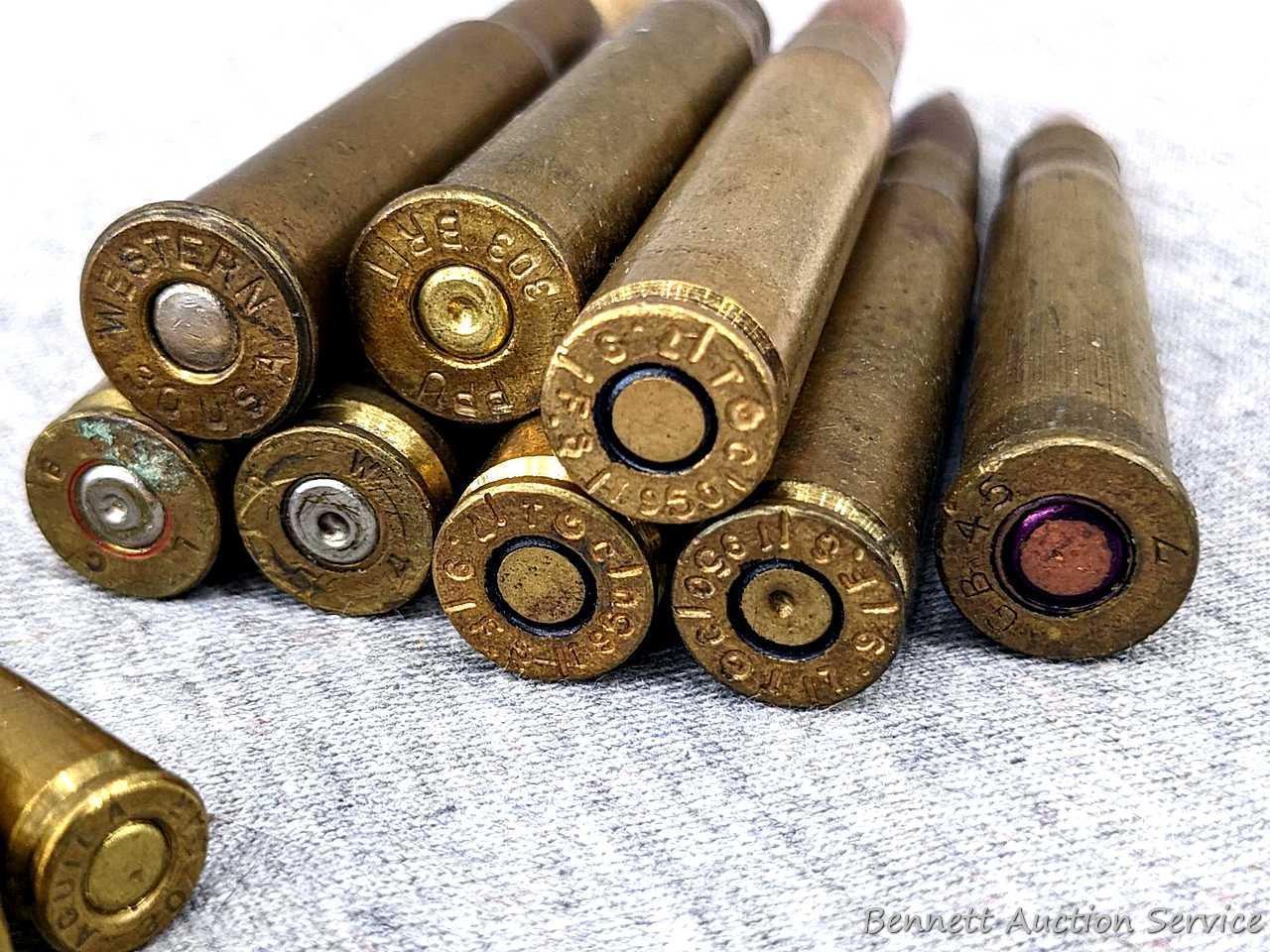Miscellaneous ammunition incl. .30 US or .30 gov with a paper bullet, .45 auto, 12 gauge shotshells,