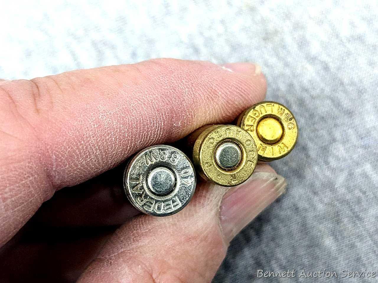 Miscellaneous ammunition incl. .30 US or .30 gov with a paper bullet, .45 auto, 12 gauge shotshells,