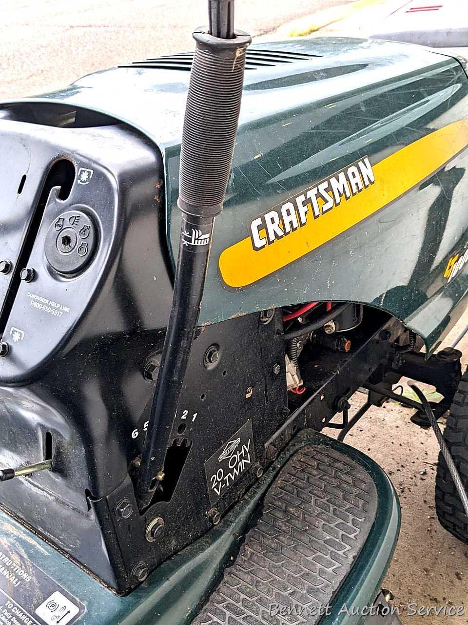 Craftsman LT1000 riding lawn mower has a 20 hp Briggs & Stratton OHV engine. Mower currently doesn't
