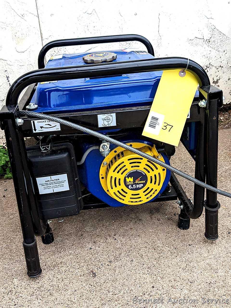 Wen 3500 generator outputs 240 and 120 volt power. Has a 6.5 hp engine that runs nicely. Measures