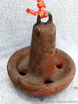15 lb boat anchor with attached length of rope.