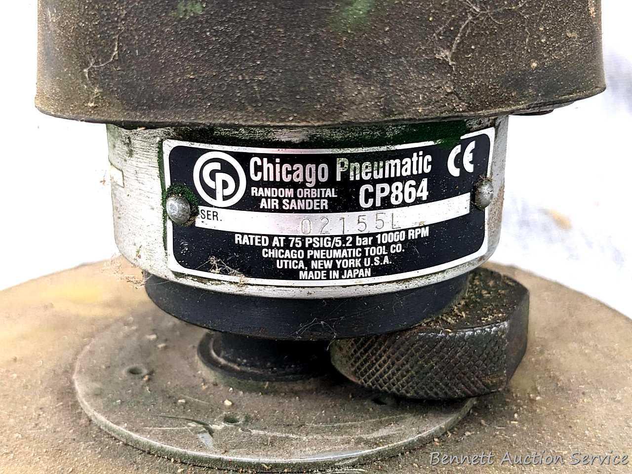 Chicago Pneumatic 6" random orbital air sander, model no CP864. Comes with roll of P120 adhesive
