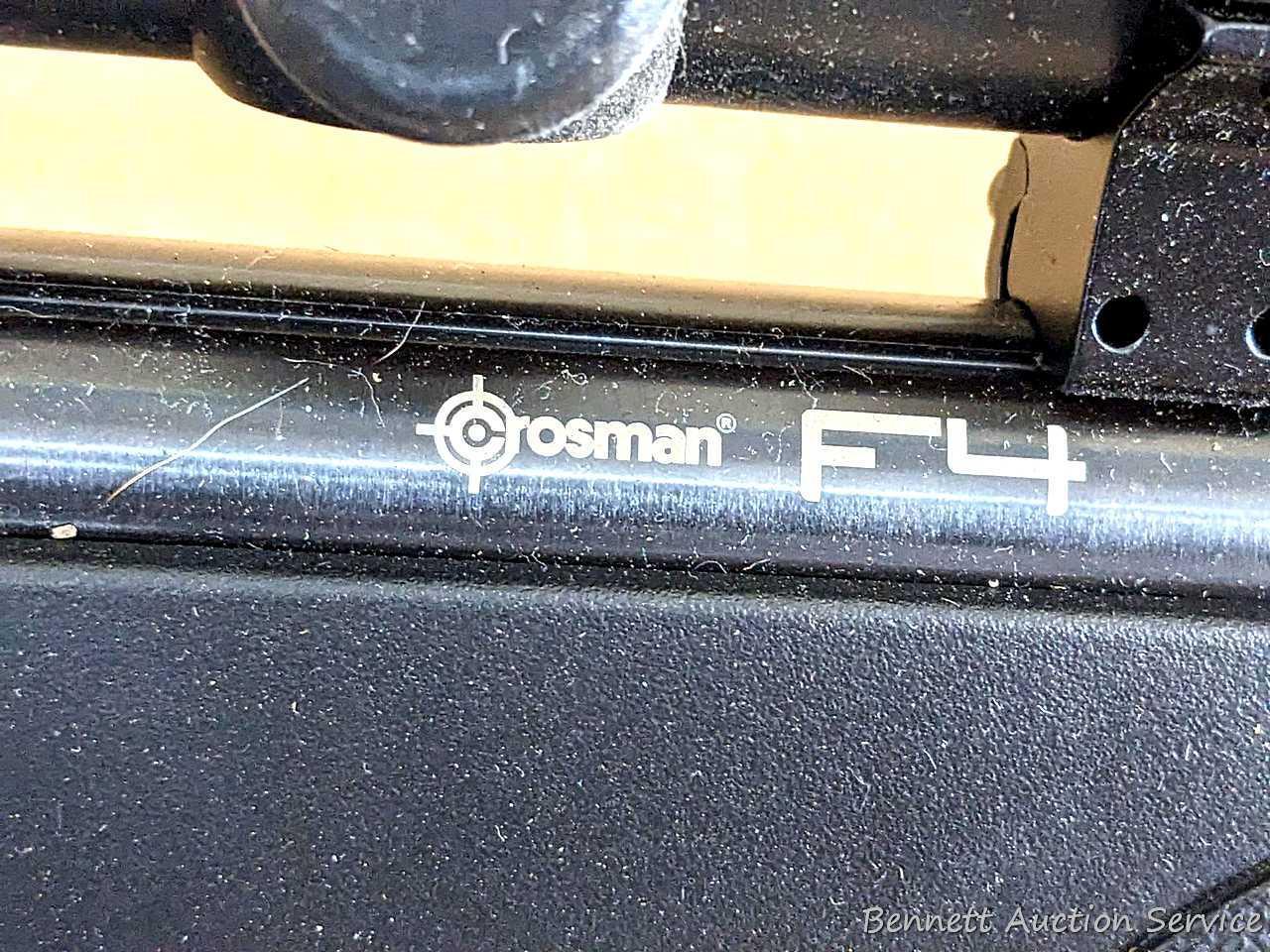 Crosman F4 .177 pellet rifle with a Center Point 4 x 32 scope. The rifle is in very good condition,