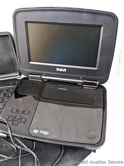 RCA Portable DVD player, ZAGG tablet keyboard case, Casio TV-5 LCD Pocket Color Television and 11"