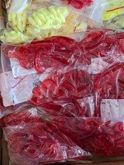 17-1/2" x 11" box of soft plastic tackle in bags.