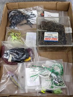 Fishing Lures incl soft lures, #2 fish hooks and more as pictured.