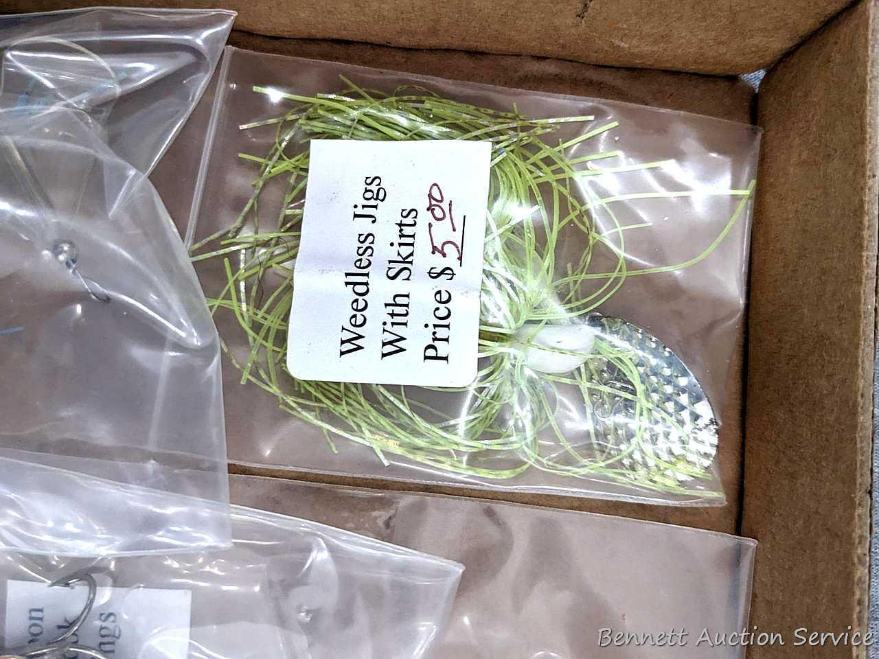 Strike King fishing lure, plus some spoons nearly 3" long and a weedless jig.