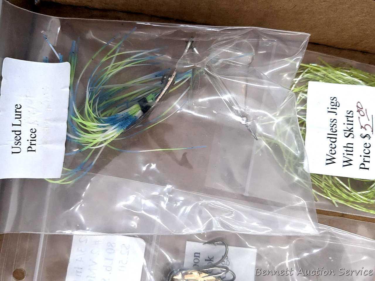 Strike King fishing lure, plus some spoons nearly 3" long and a weedless jig.