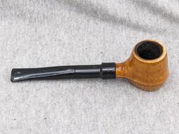 DePelner? tobacco smoking pipe measures 5-1/2" long; Brown pipe is classically understated piece