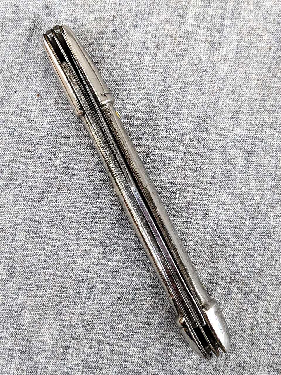 Sheathed floating fish knife in wooden sheath with stainless blade; Folding Fish Knife measures