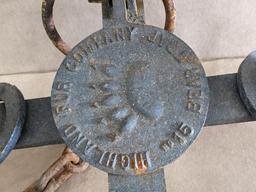 Highland Fur Company No. 15 bear trap is nearly 3' long and has a 2' chain
