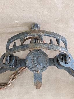 Highland Fur Company No. 15 bear trap is nearly 3' long and has a 2' chain
